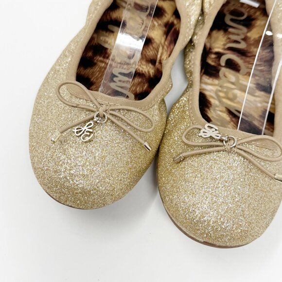 Sam Edelman Women Gold Glitter 'Fiona' Ballet Flat Size 5 - Picture 6 of 10